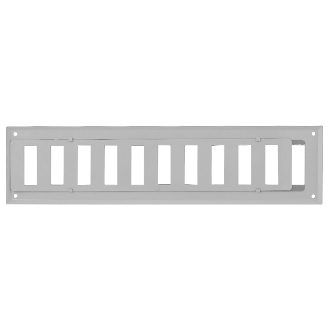 Væggitter justerbar 400x100 mm metal - RAL 9016
