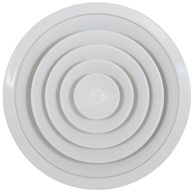 Loftsdiffusor rund med fast mønster Ø 350 mm - RAL9010