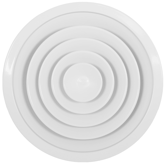 Loftsdiffusor rund med fast mønster Ø 150 mm - RAL9016