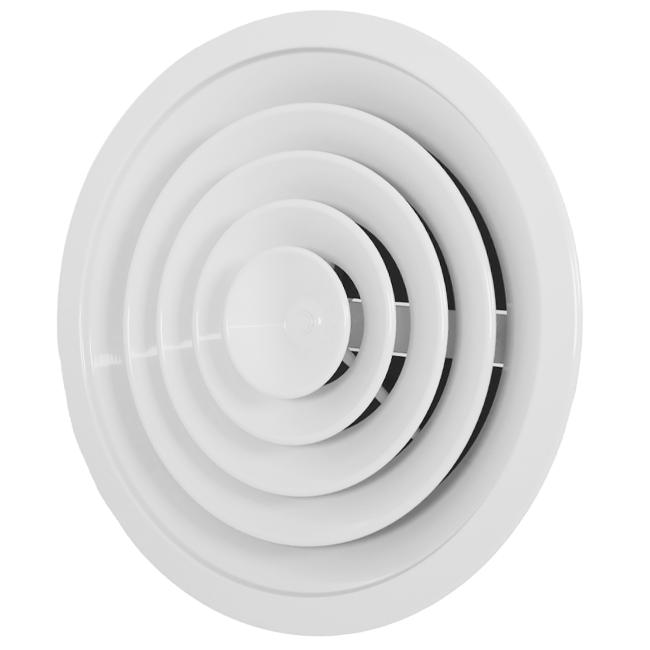 Loftsdiffusor rund med fast mønster Ø 150 mm - RAL9016