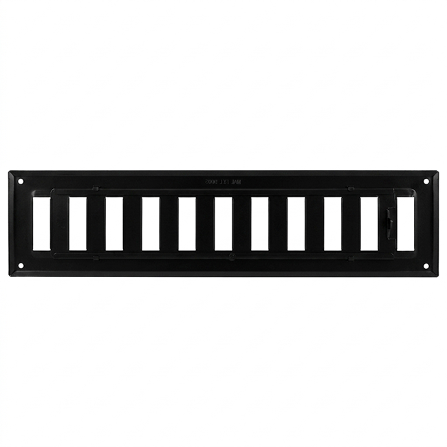Væggitter justerbar 300x100 mm metal - RAL 9005 30% glans