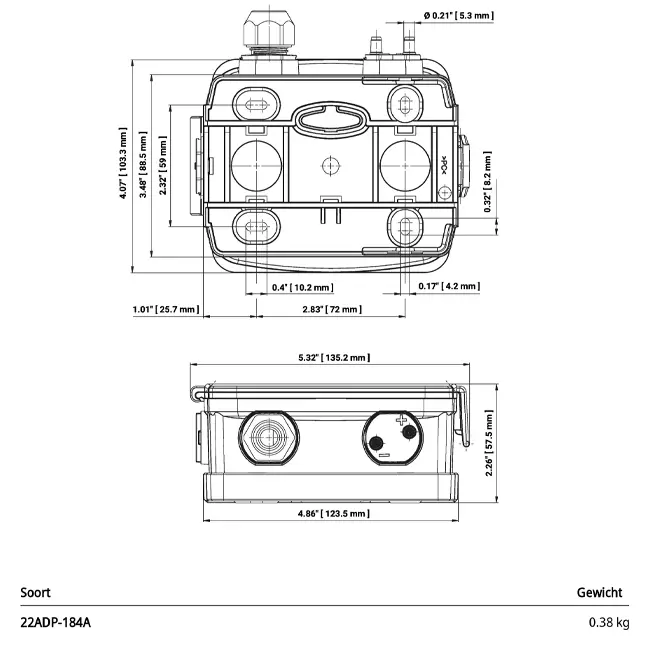 Belimo differenstryksensor op til 2500 Pa med automatisk nulkalibrering - 22ADP-184A