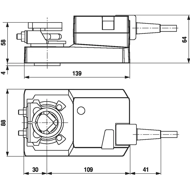 Belimo drejeventilaktuator 24V - åben/luk & 3-punkt - 20 Nm - SM24A