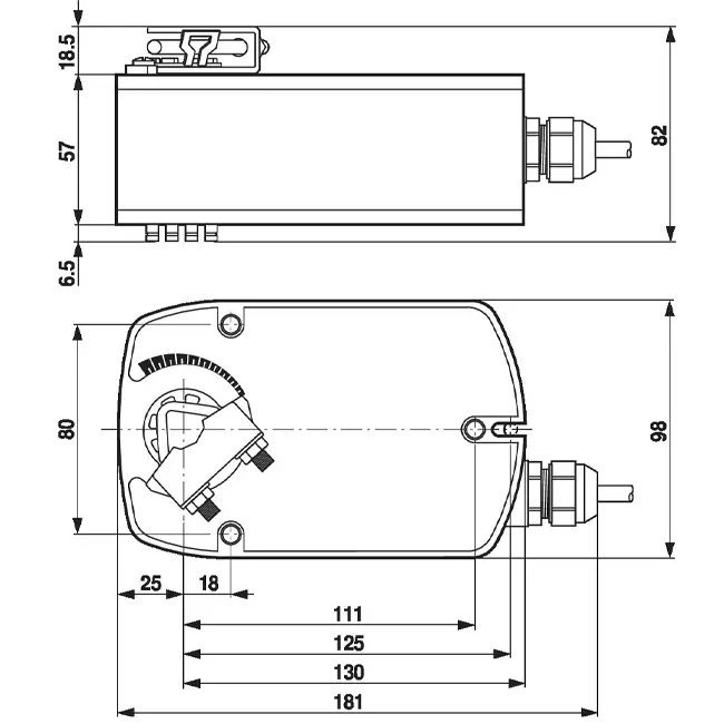 Belimo drejeventilaktuator med fjederretur 100-240V - åben/luk - 4 Nm - LF230