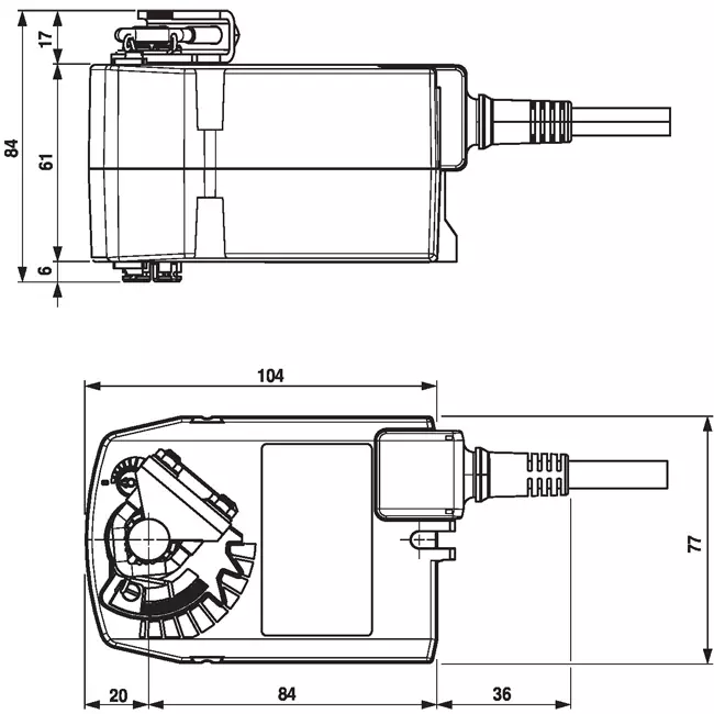 Belimo drejeventilaktuator med fjederretur 24V - åben/luk - 2,5 Nm - TF24