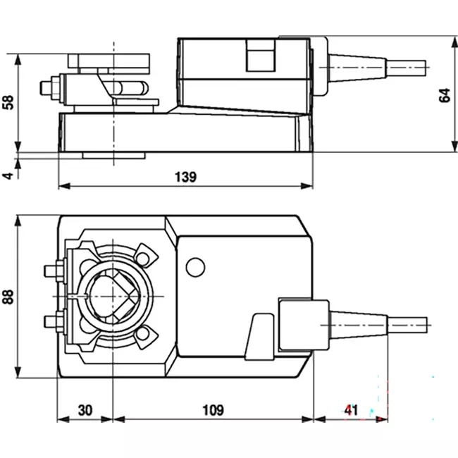 Belimo modulerende ventilaktuator 24V - 2-10V - 20 Nm - SM24A-SR