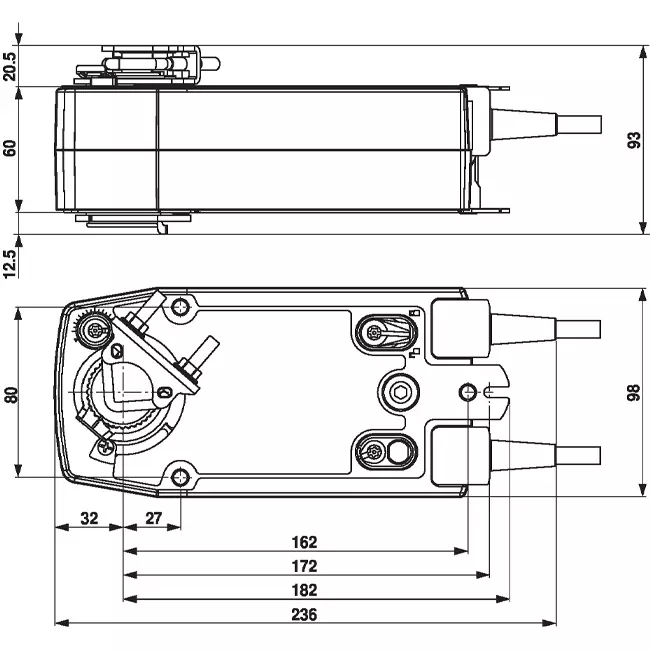 Belimo drejeventilaktuator med fjederretur 24V - åben/luk - 20 Nm - SF24A-S2