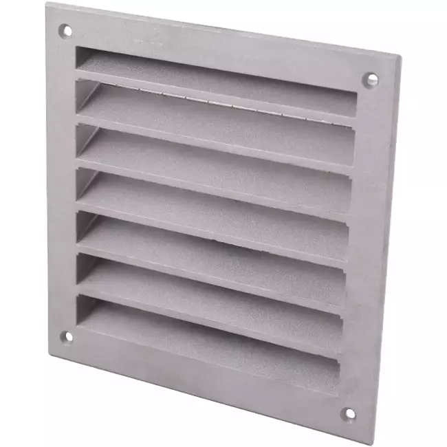Udvendigt væggitter i aluminium 100x100 mm - Aluminium