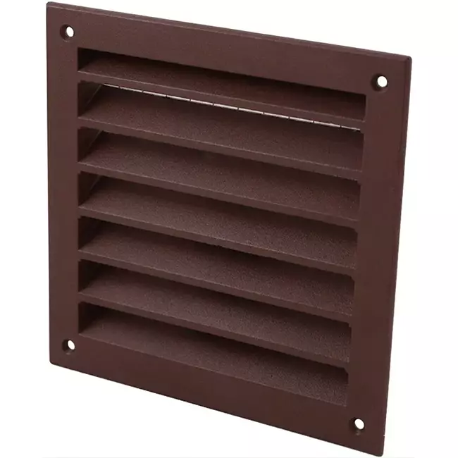 Udvendigt væggitter i aluminium 150x150 mm - RAL 8016