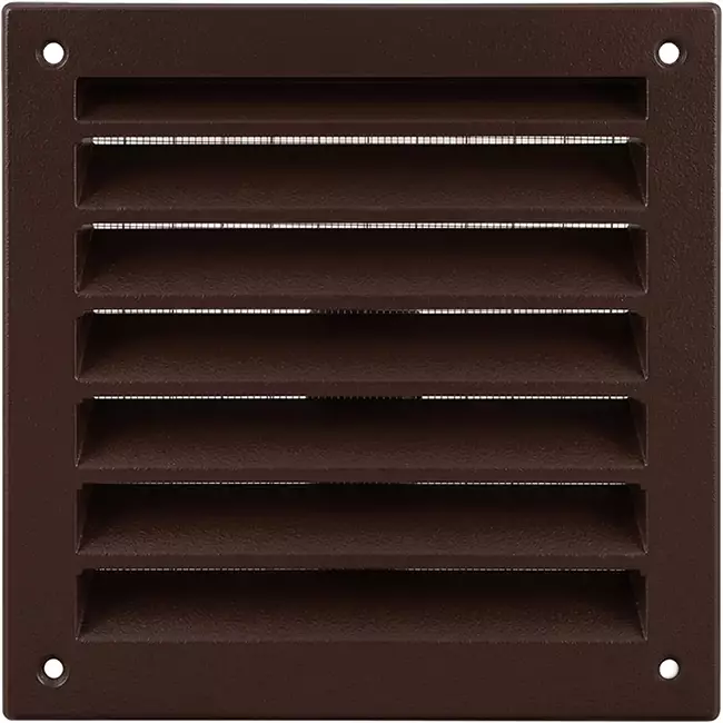 Udvendigt væggitter i aluminium 150x150 mm - RAL 8016