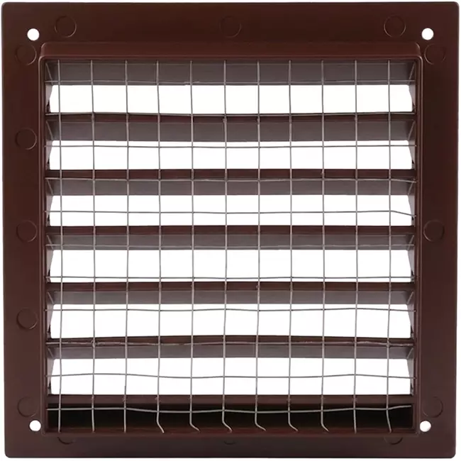 Udvendigt væggitter i aluminium 150x150 mm - RAL 8016