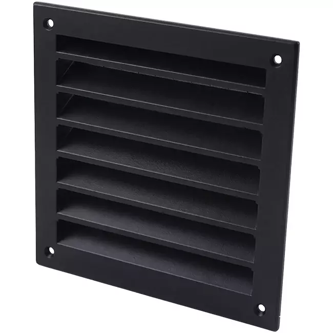 Udvendigt væggitter i aluminium 150x150 mm - RAL 9005