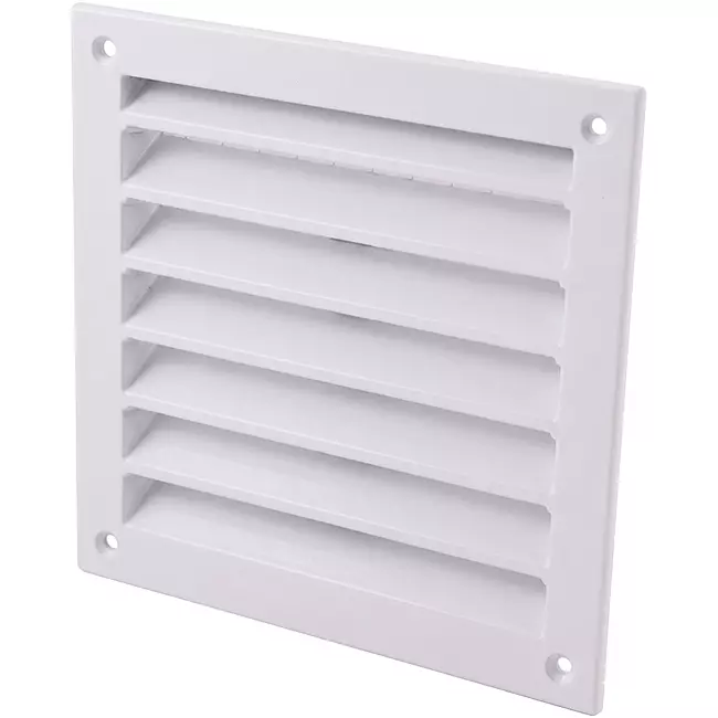 Udvendigt væggitter i aluminium 150x150 mm - RAL 9016