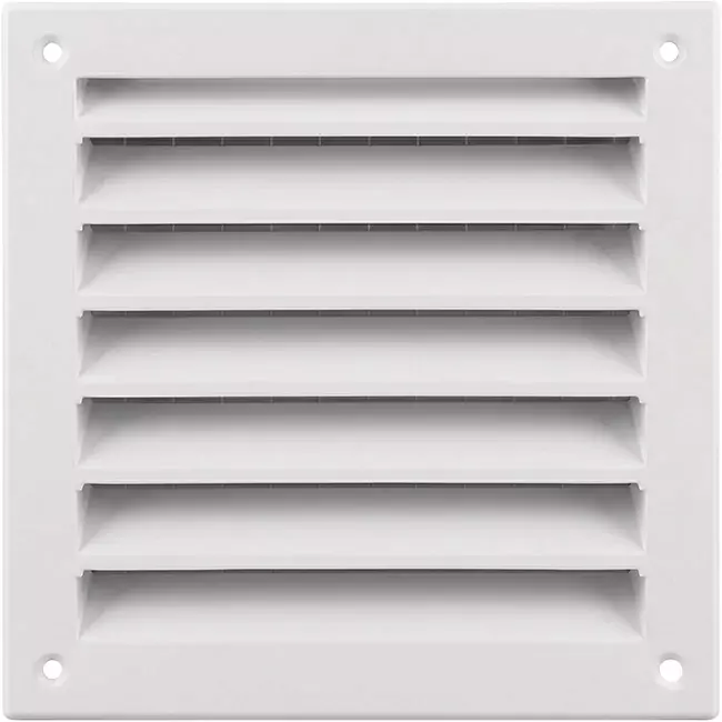 Udvendigt væggitter i aluminium 150x150 mm - RAL 9016