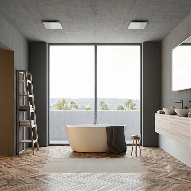 ClimaConnect Design-ventil, firkantet, Ø 125 mm – hvid