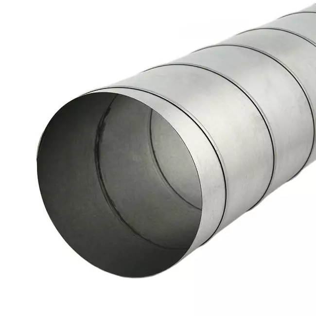 Spirorør, diameter 100 mm, længde 1,5 meter – rundt, galvaniseret