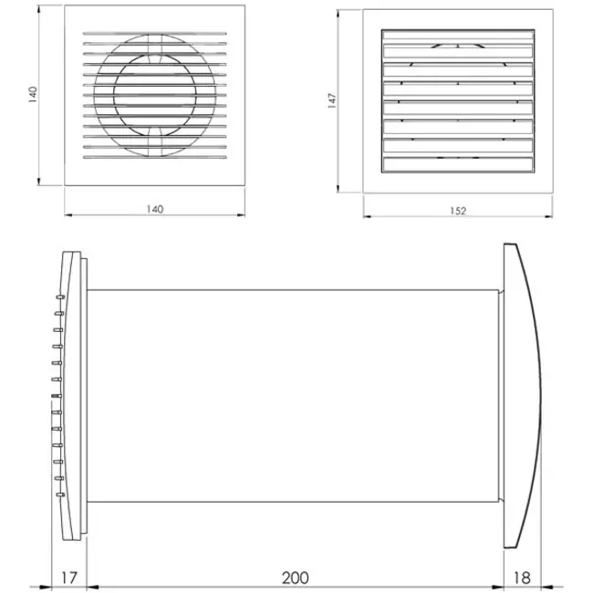 Ventilator Ø 103 mm Hvid med termostat – SPKT100