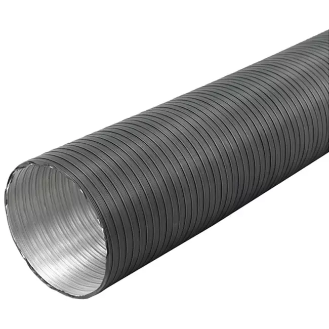 Stiv aluminium ventilationsslange, rund, Ø100 mm, længde 3 meter – antracit