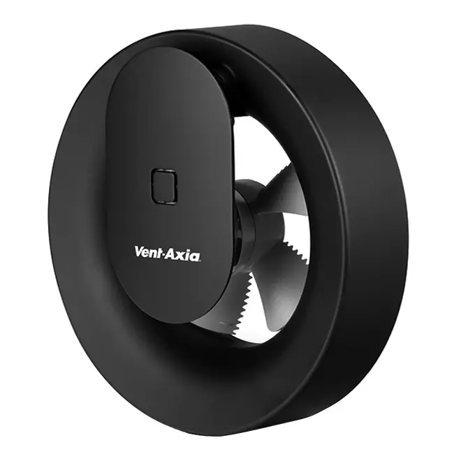 Svara badeværelsesventilator med timer, fugt- og lyssensor, 100–125 mm (app-styret) SORT