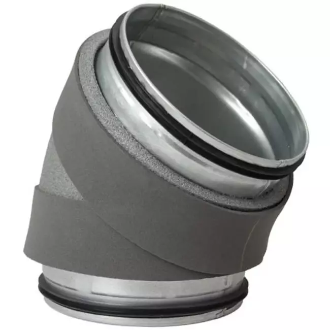 Thermoduct 13 mm bøjningsdiameter 125 mm 45 grader isoleret