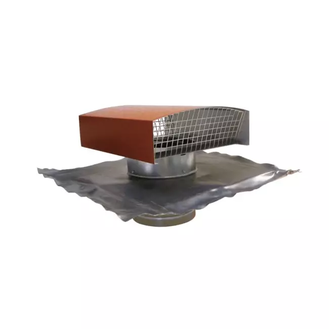 Econox CTM-ventilationshætte Ø125 mm aluminium, rød med regnkrave