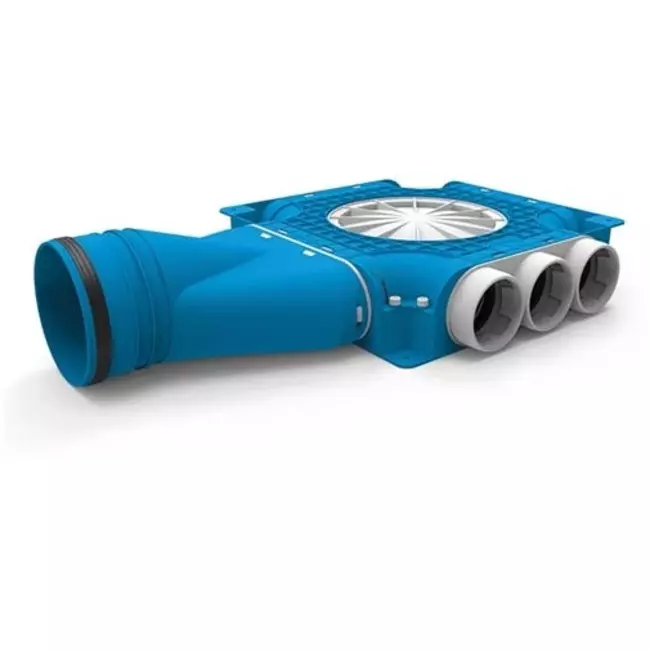 Vent-Axia UniflexPlus-kompositmanifold 9 x Ø 69 mm med vandret studs Ø 125 mm