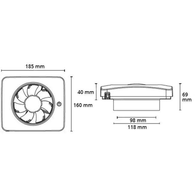 Vent-Axia Svensa PureAir badeværelsesventilator med lugtsensor (app-styret)