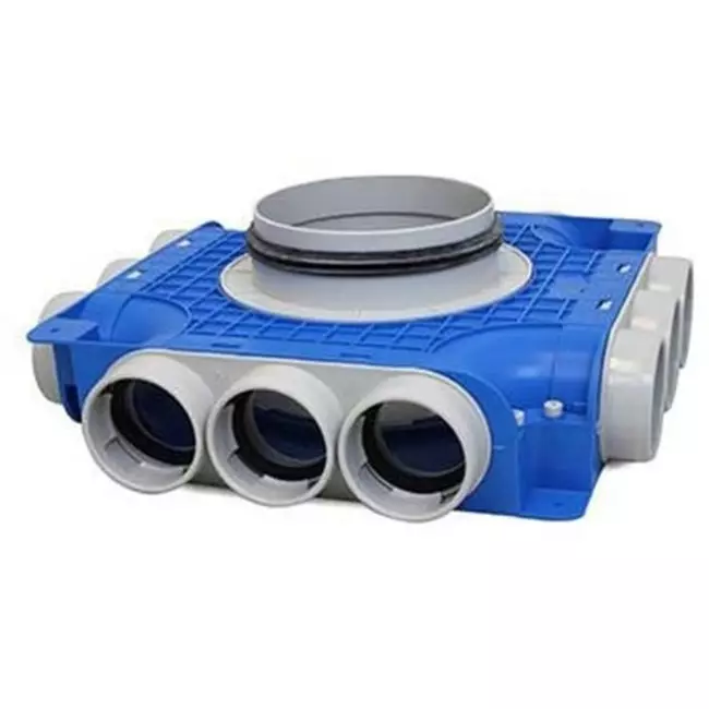 Vent-Axia UniflexPlus primær derdistributionsboks 12 x Ø 69 mm tilslutning på siden med Ø 180 mm studs