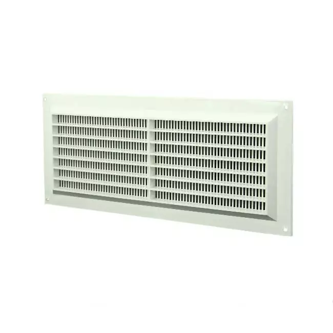 Rektangulær ventilationsrist med rist 130x300 hvid - VR1330