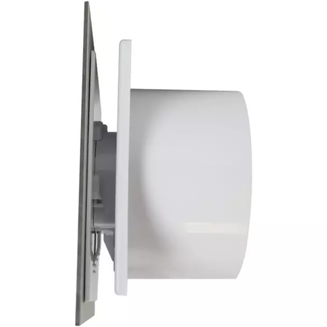 Air Roxy badeværelsesventilator med tilslutningsdiameter 125 mm med forsinket start og timer – frontpanel i guldpoleret aluminium