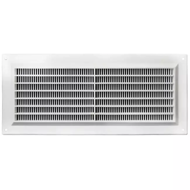 Rektangulær ventilationsrist med rist 130x300 hvid - VR1330