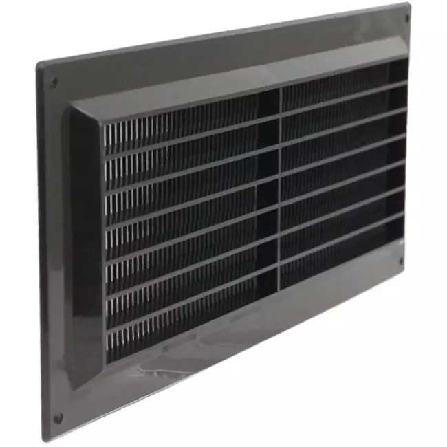 Rektangulær ventilationsrist i plastik 130x300 sort - VR1330M