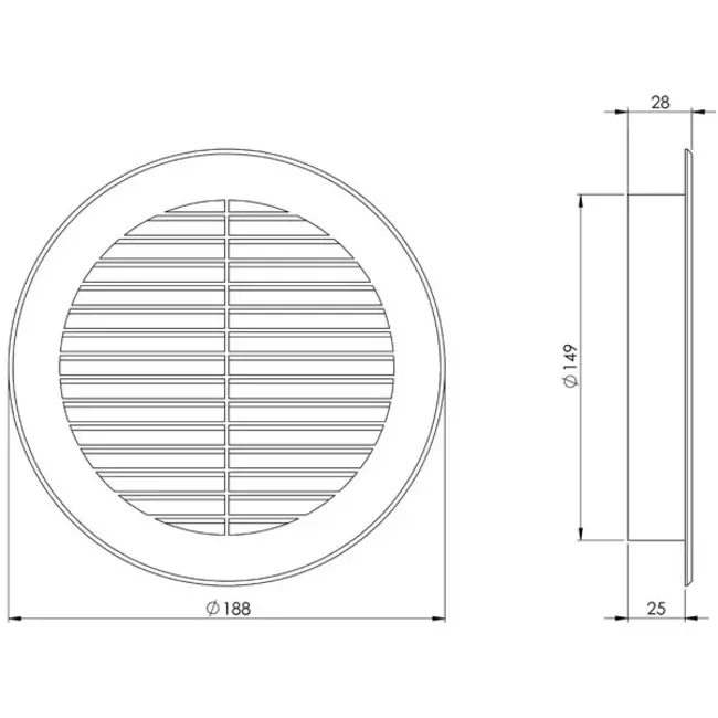 Impellergitter Ø150 mm sort - VR150M