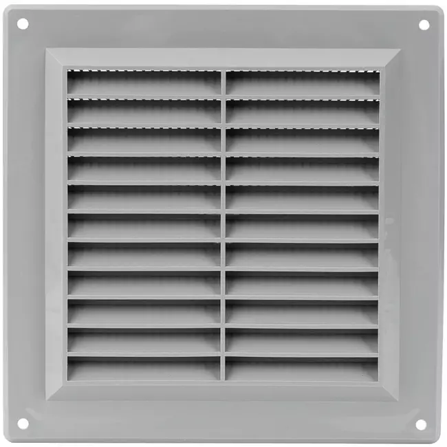 Firkantet ventilationsrist i plastik 150x150 mm grå - VR1515P
