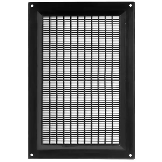 Rektangulær ventilationsrist i plastik 250x170 sort - VR2517M