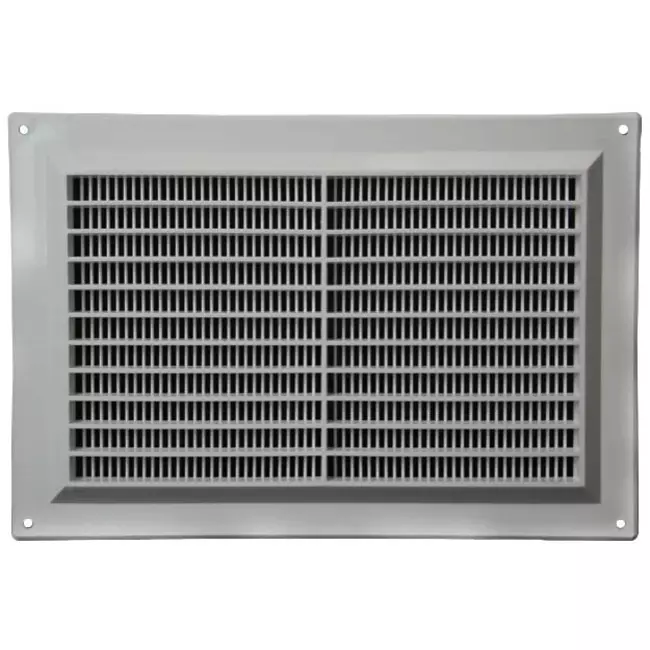 Rektangulær ventilationsrist med rist 250x170 grå - VR2517P