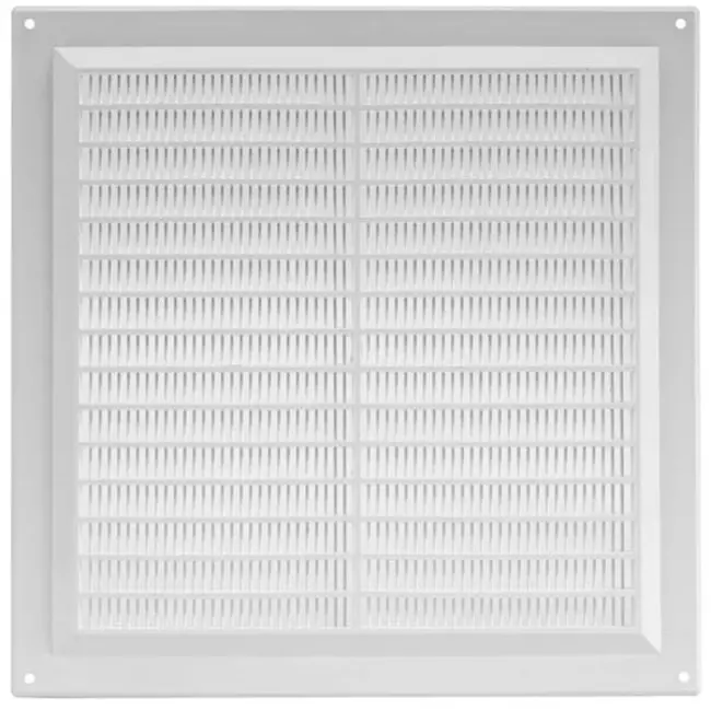 Firkantet ventilationsrist med rist 250x250 mm hvid - VR2525Y