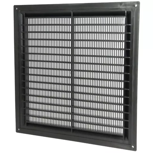 Rektangulær ventilationsrist i plastik 250x250 sort - VR2525M