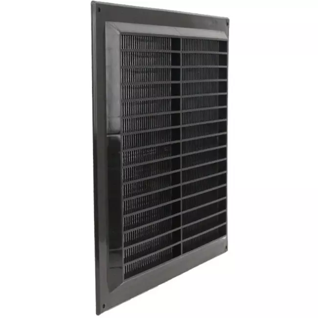 Rektangulær ventilationsrist i plastik 250x250 sort - VR2525M