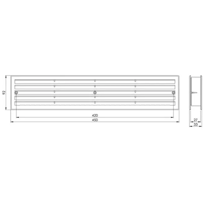 Plastikrist 450x92 mm grå - VR459P