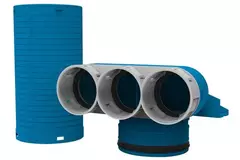 Vent-Axia Uniflexplus ventilmanifold 3 x Ø69mm med samlestykke Ø 125 mm 90° (lang)