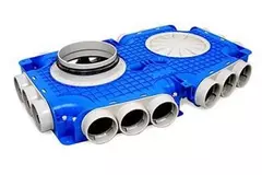 Vent-Axia UniflexPlus derdistributionsboks 18 x Ø 69 mm tilslutning på siden med Ø 160 mm studs
