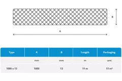 Selvklæbende isoleringsmåtte 13 mm tyk – 1 m bred – Pakkeindhold 11m2