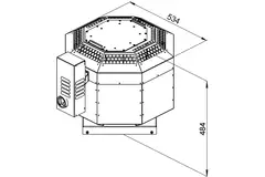 Tagventilator med isoleret afkast - DVNI 250 D2 F4 30