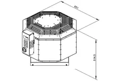 Tagventilator med isoleret afkast - DVNI 315 D2 F4 30