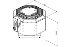 Tagventilator med isoleret afkast - DVNI 315 D4 F4 30