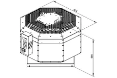 Tagventilator med isoleret afkast - DVNI 355 D4 F4 30