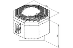 Isoleret tagventilator til catering - DVNI 450 D4 30