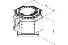Isoleret tagventilator til catering - DVNI 315 EC 30