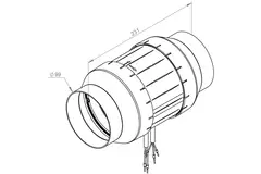 Rørventilator 100 mm blandet luftstrøm ETAMASTER - EM 100L EC 01